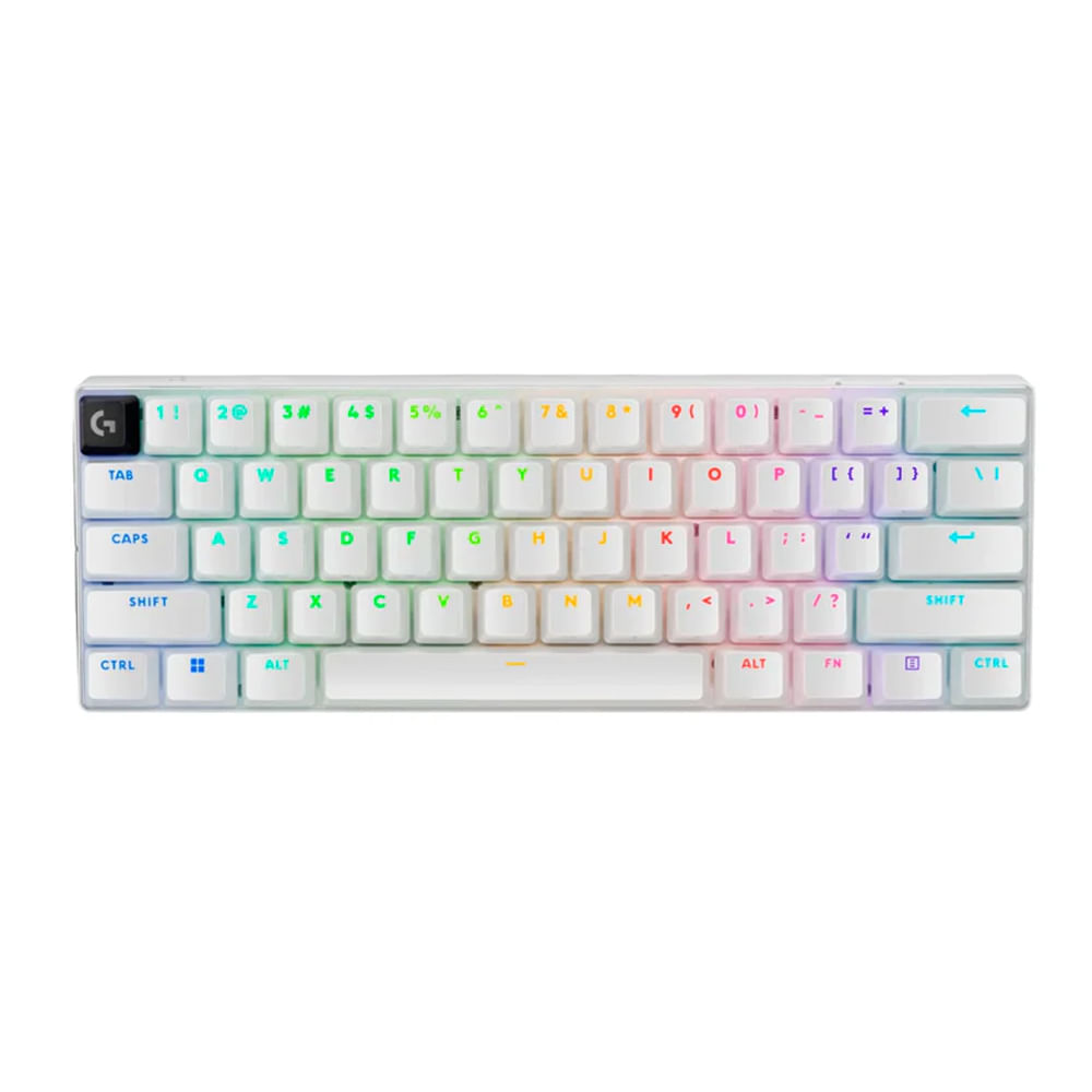 Teclado mecánico Logitech Pro X 60% RGB inalámbrico, velocidad óptica y 65 horas de batería – Blanc