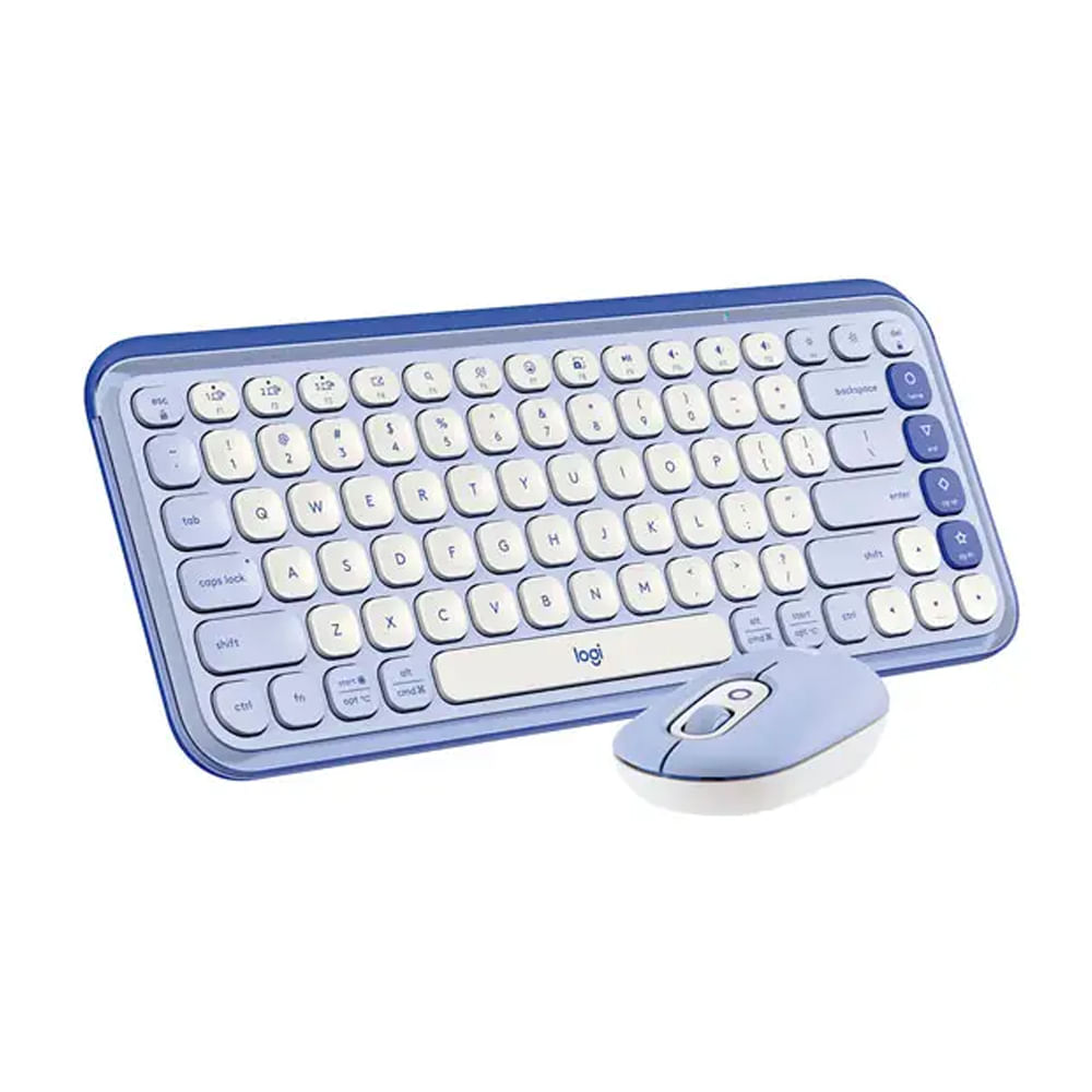 Teclado Logitech Pop Icon Lilac + Mouse Bluetooth Inalámbrico - Conexión Fácil y Estilo Divertido