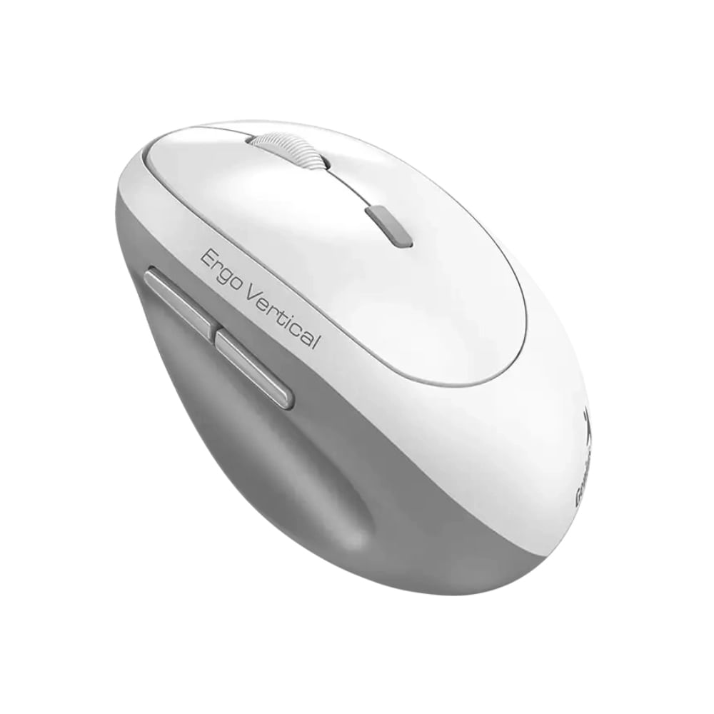 Mouse Genius Ergo 8350S Ai Copilot Dual Wireless Bluetooth Vertical Silencioso Ergonómico Blanco y