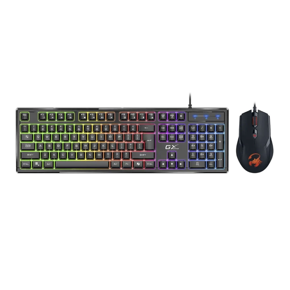 Combo Gaming Genius GX Scorpion KM-GX6: Teclado y Mouse RGB, 19 Teclas Anti-Ghosting, 3200 DPI, Neg