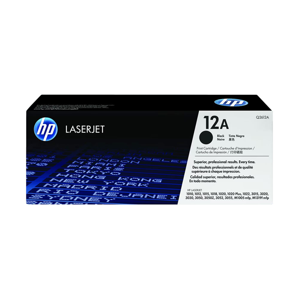 Cartucho de tóner HP 12A Negro Original para LaserJet - Alta calidad y rendimiento superior