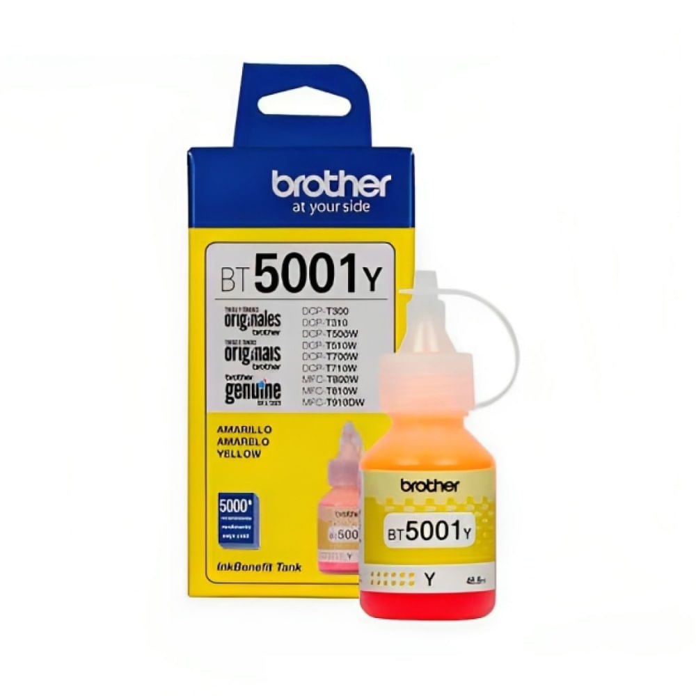 Tinta Brother BT5001Y Amarilla para impresoras DCP-T300, T500W y T700W - Alta calidad de impresión