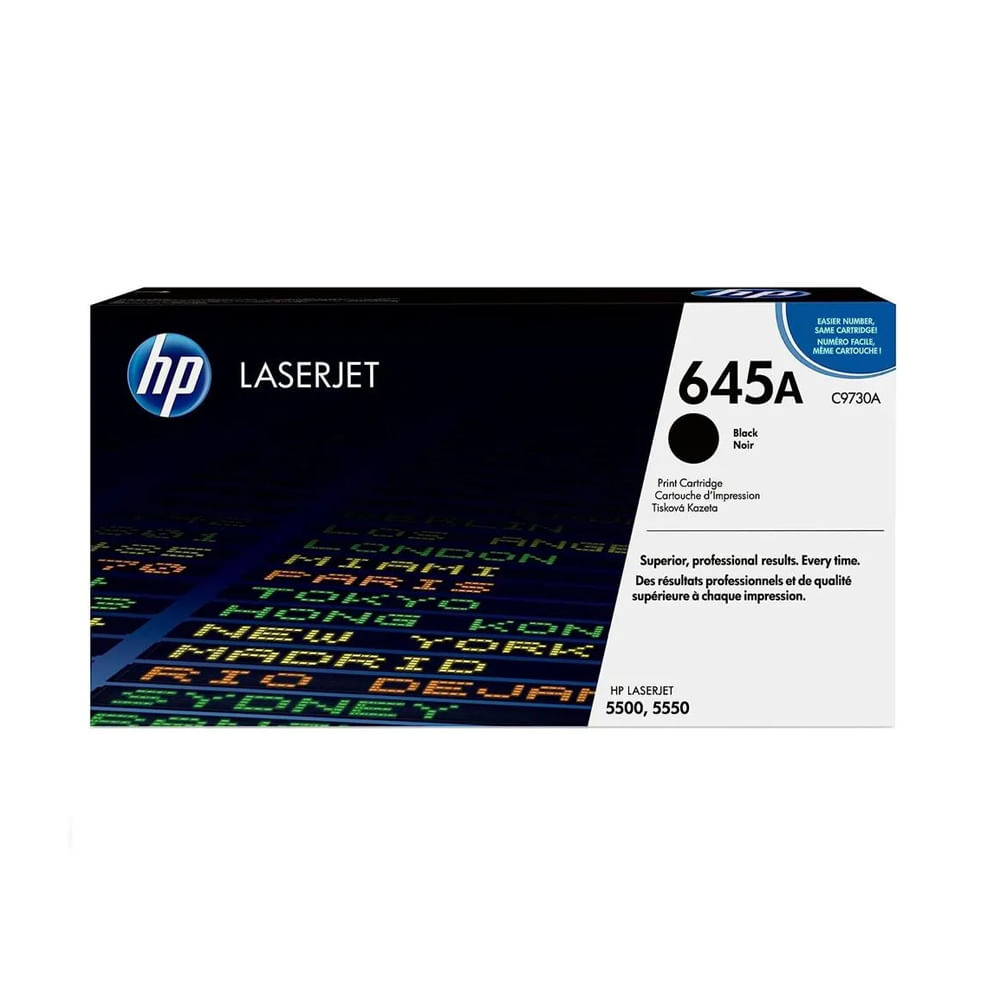 Cartucho de tóner HP 645A negro original para impresoras Color LaserJet 5500 y 5550