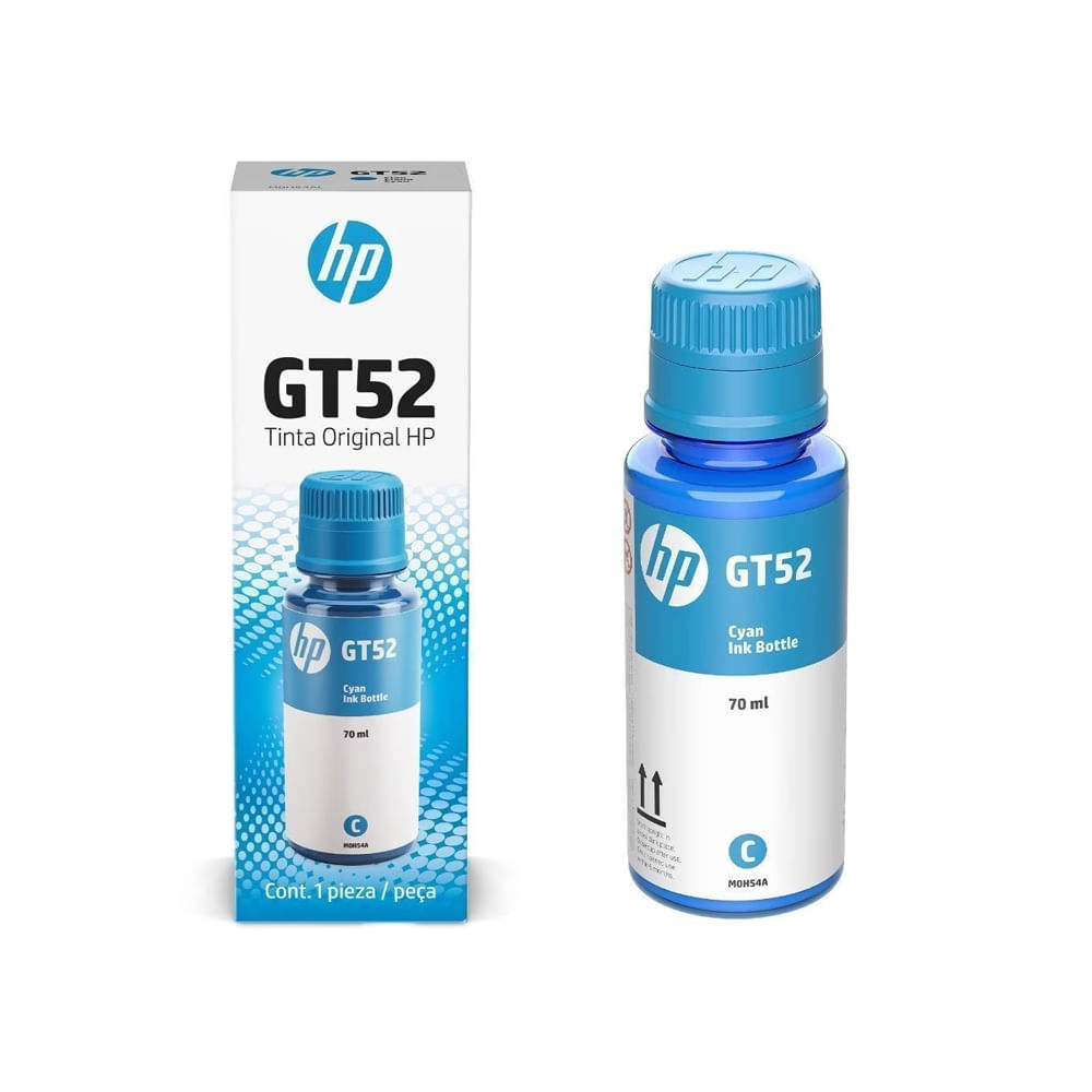 Kit de tinta HP GT52 azul ciánico, 70 mL para inyección de tinta, calidad superior y ahorro.