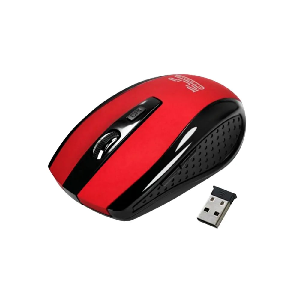 Klip Xtreme mouse inalámbrico 2.4 GHz rojo con 6 botones y nano receptor compacto