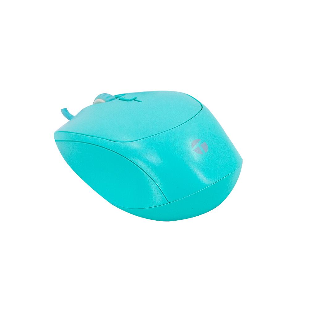 Mouse óptico TEROS TE-1227S verde, 4 botones, DPI ajustable de 800 a 1600, conexión USB