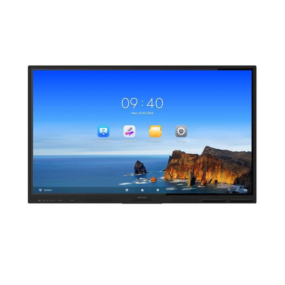 Monitor interactivo Hikvision de 65"" con pantalla LCD retroiluminada y calidad visual excepcional