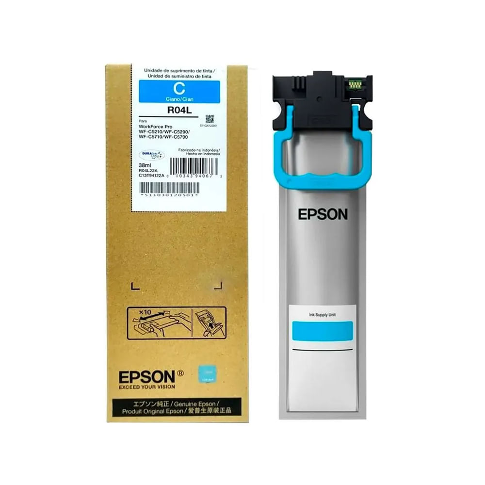 Bolsa de tinta Epson T941220-Al, cian, alta calidad para impresoras, rendimiento óptimo.