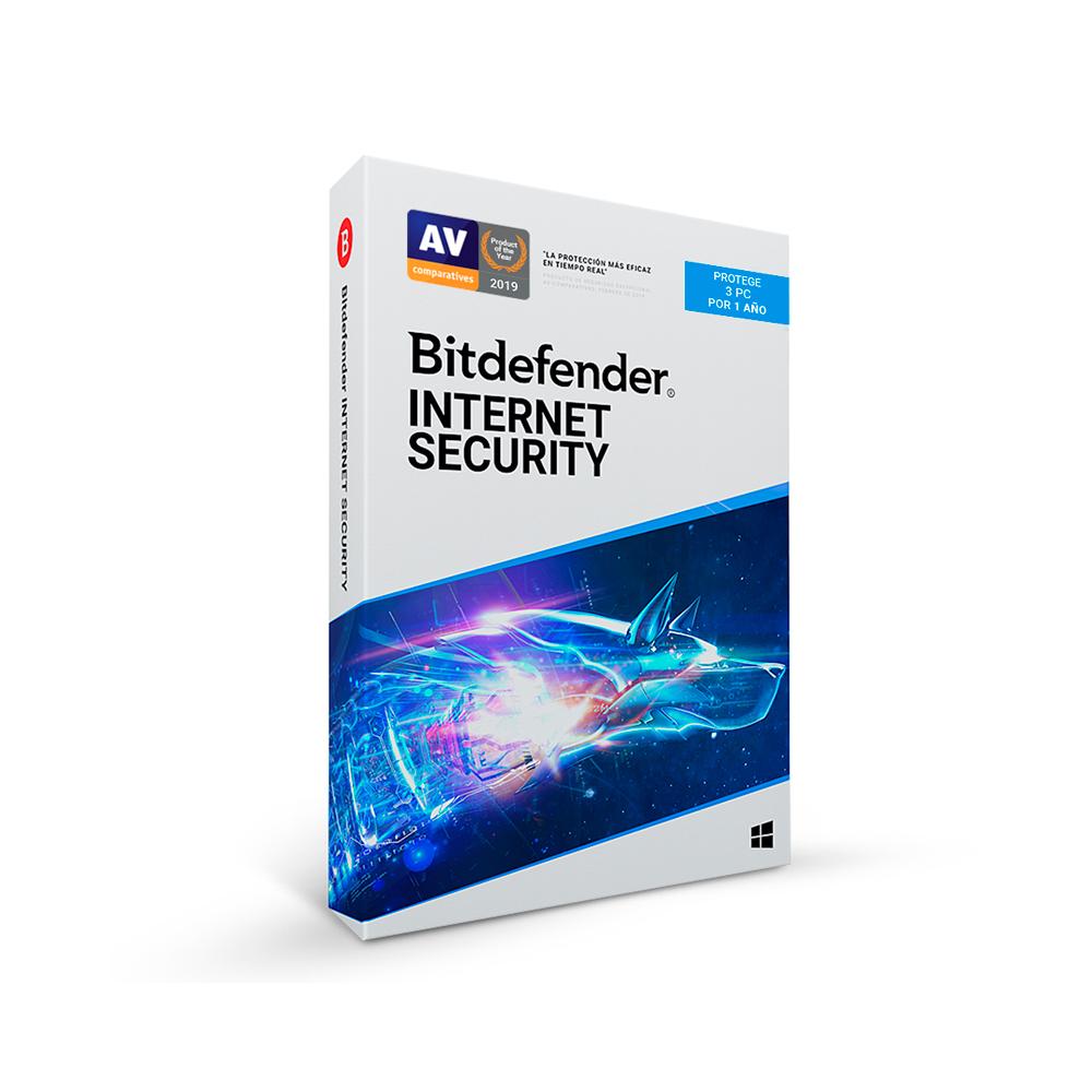 Antivirus Bitdefender Internet Security para 3 PCs - 12 meses + 3 meses gratis