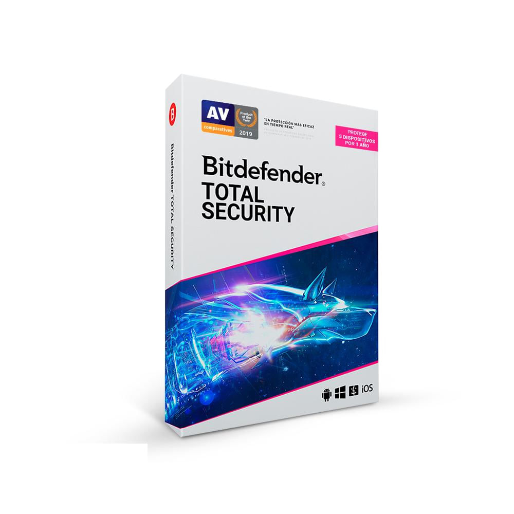 Bitdefender Total Security - 12 meses para 5 PCs | Protección completa y rendimiento óptim