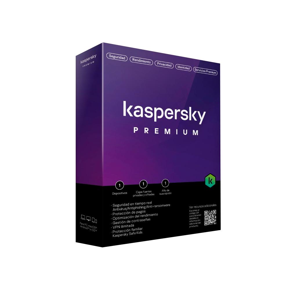 Kaspersky Premium Edition 1 dispositivo,  anual para protección total y seguridad online
