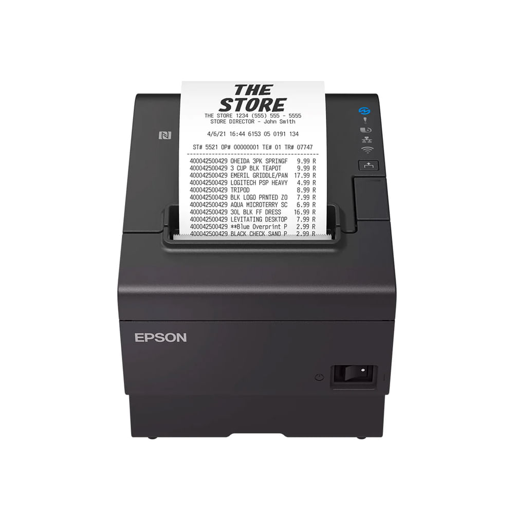 Impresora térmica de recibos Epson TM-T88VII, USB + Ethernet, color negro, 180 dpi, 4 años de garan