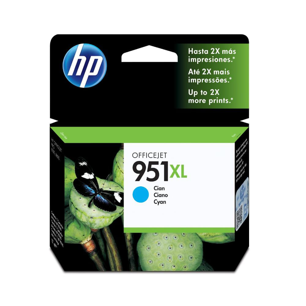 Cartucho de tinta HP 951XL cian 24 ml - Alto rendimiento original para impresoras HP