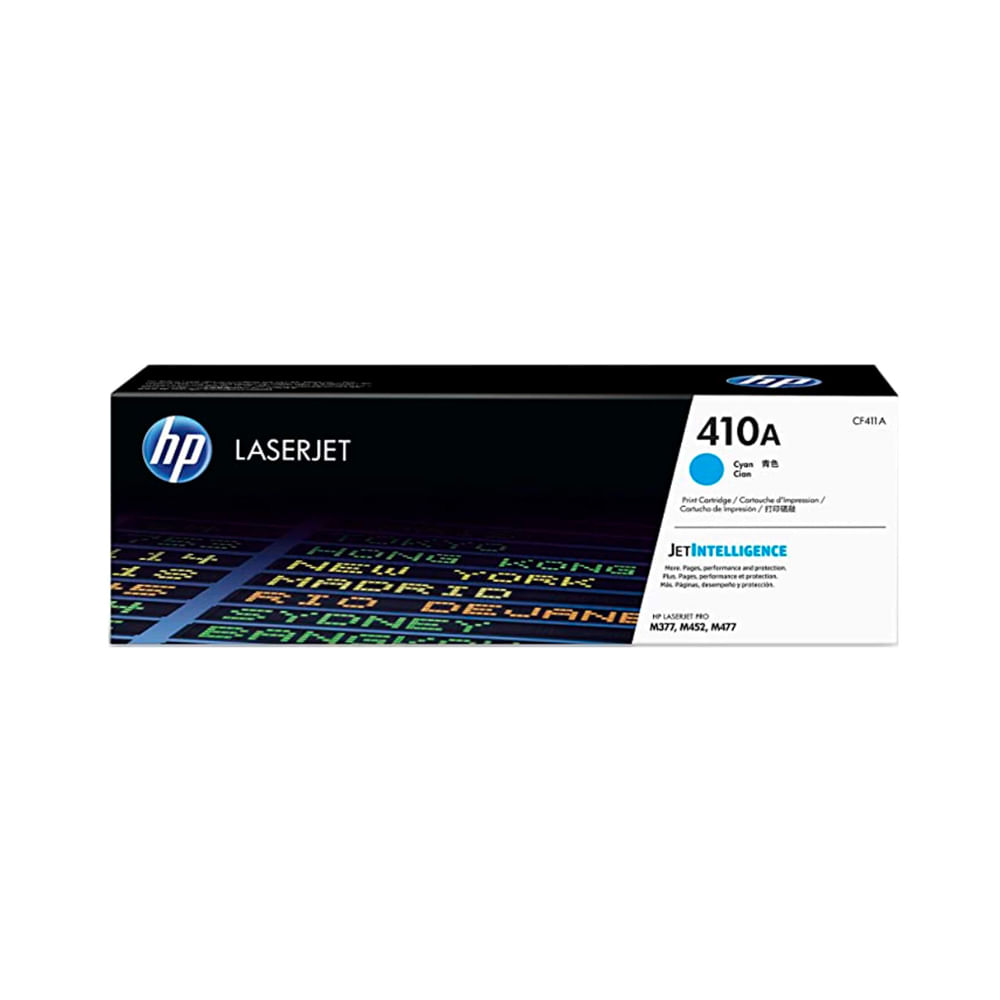Toner HP 410A Cian Original - Rinde hasta 2300 páginas, calidad superior para impresoras HP