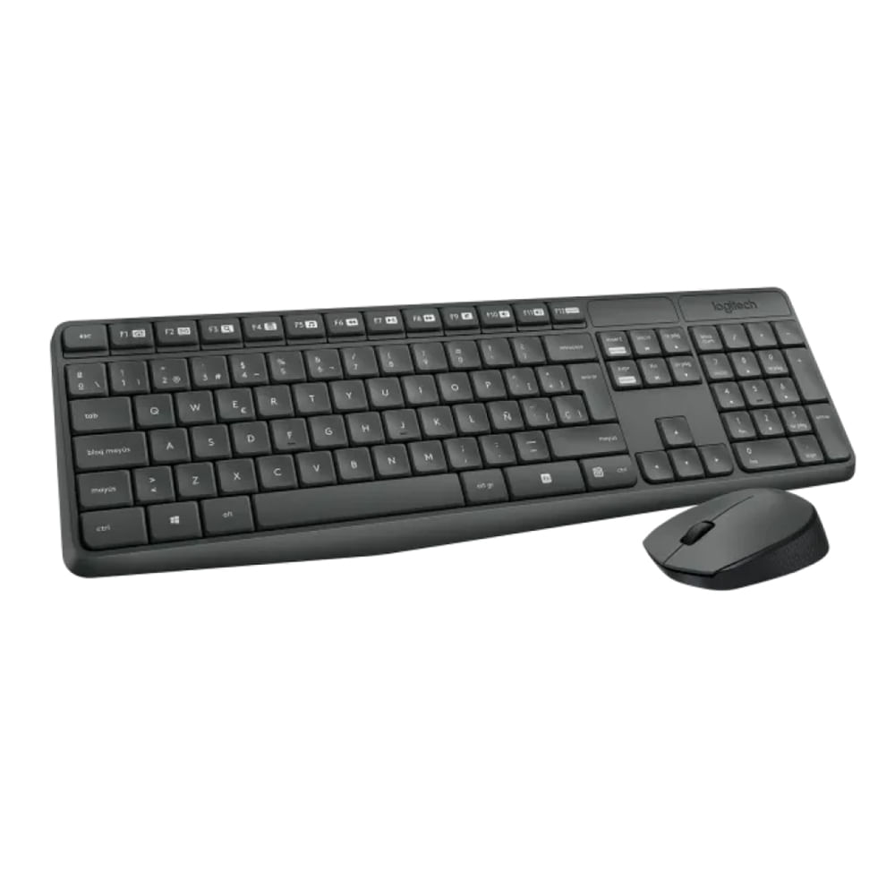 Teclado inalámbrico Logitech MK235 con mouse USB, color negro, práctico y compacto para tu escritor