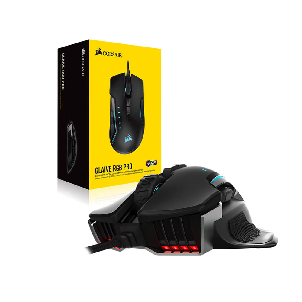 Mouse gamer Corsair Glaive RGB Pro negro, ultra preciso y personalizable para una experiencia de ju