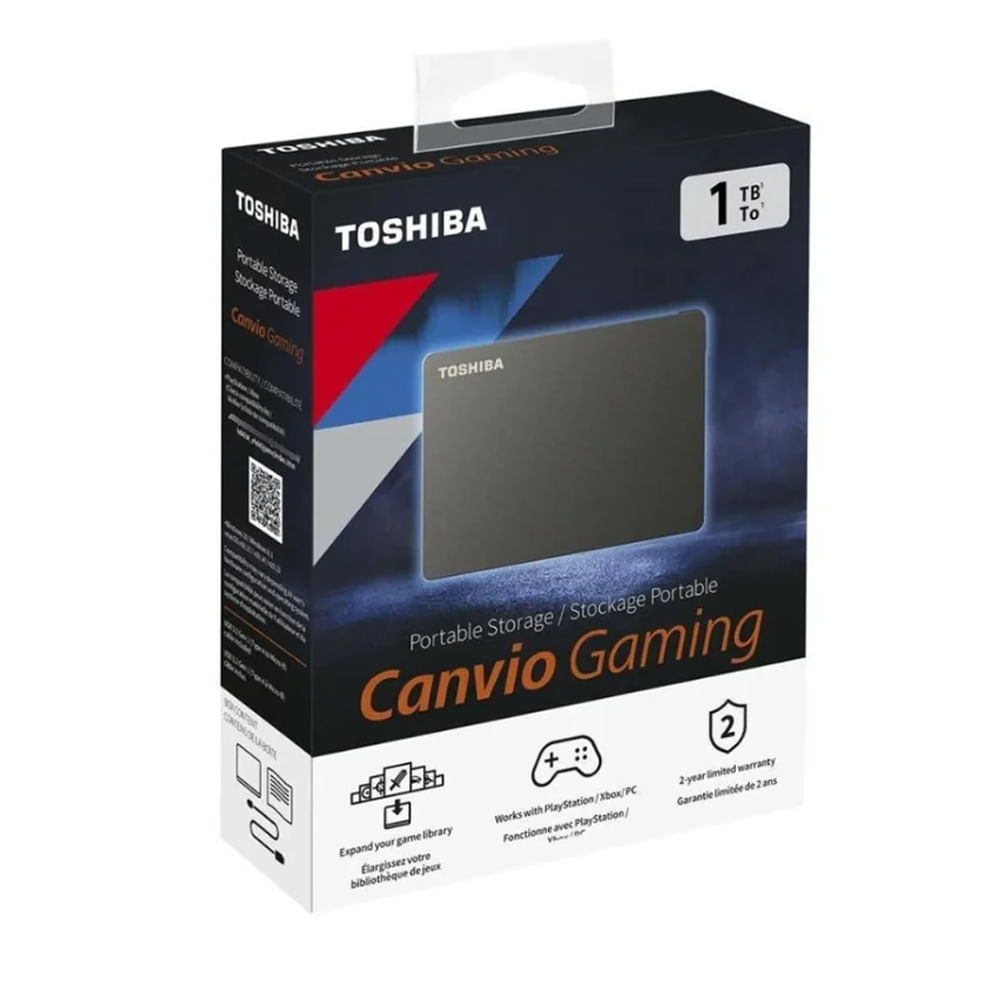 Disco duro portátil Toshiba Canvio Gaming 1TB negro, USB 3.0, compatible con consolas de juegos
