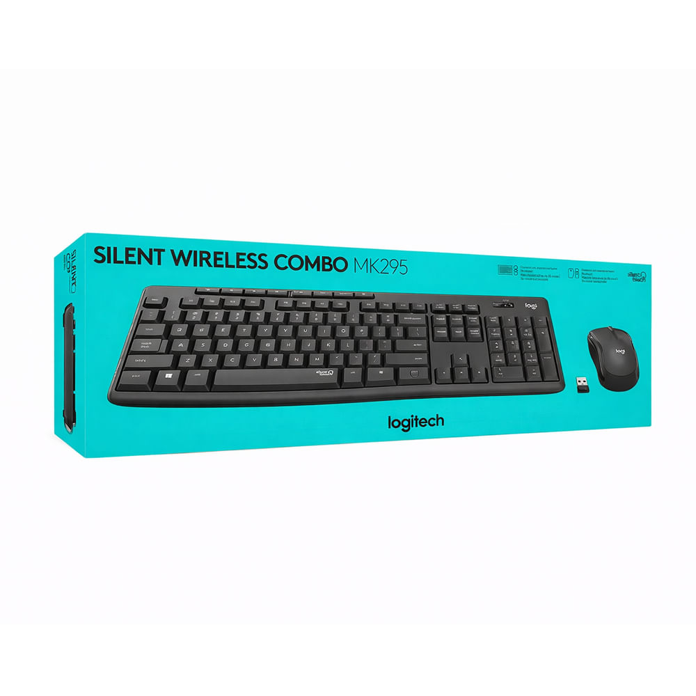 Teclado y Mouse Logitech MK295 Silent: Inalámbricos, Compactos y Silenciosos en Color Negro