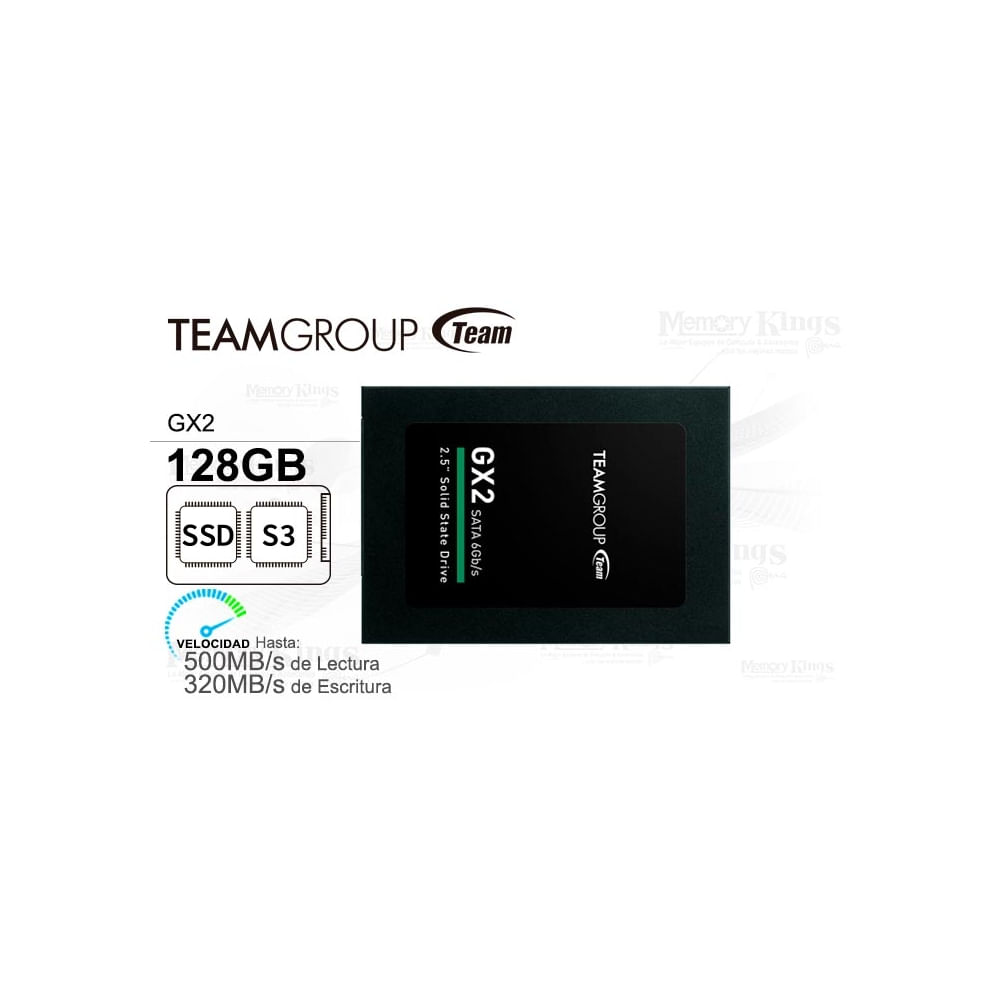 SSD TeamGroup TG GX2 128GB 2.5” SATA III - Almacenamiento Rápido y Eficiente