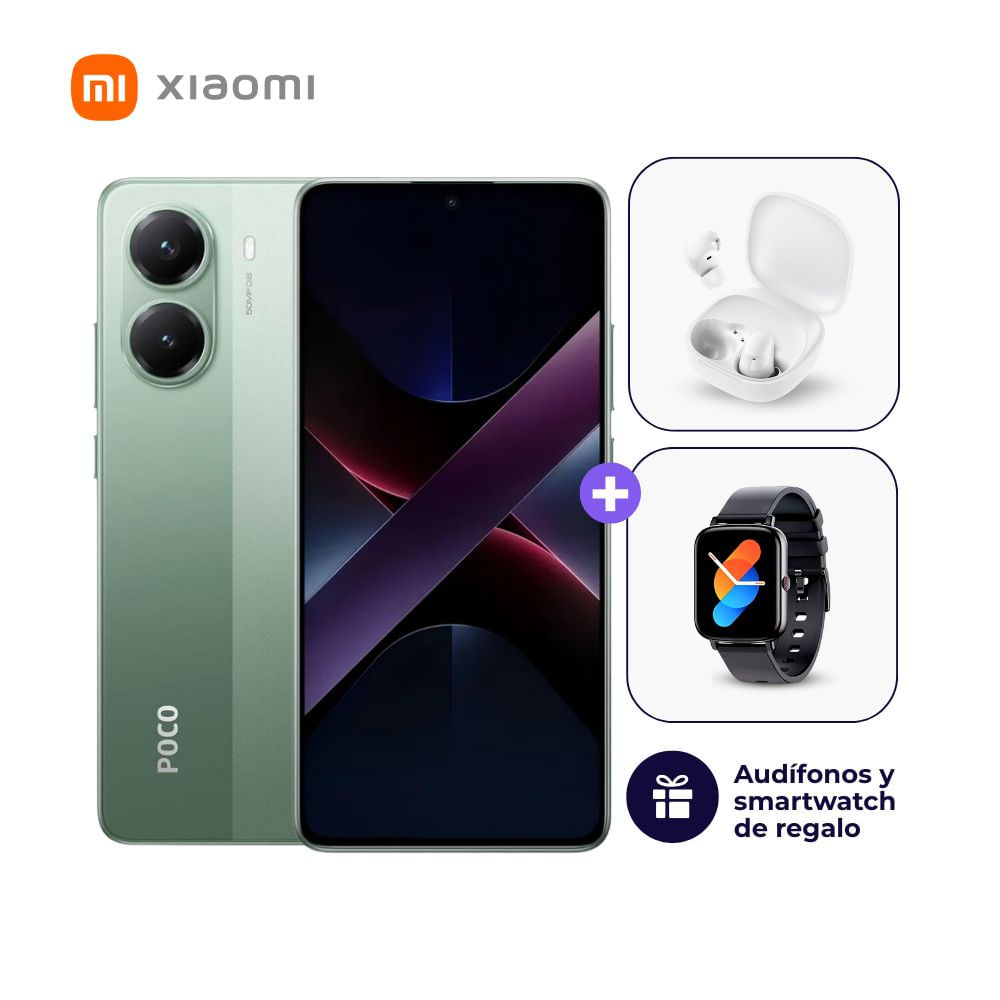 Xiaomi Poco X7 Pro 512GB 12GB Verde y Smartwatch - Audifonos