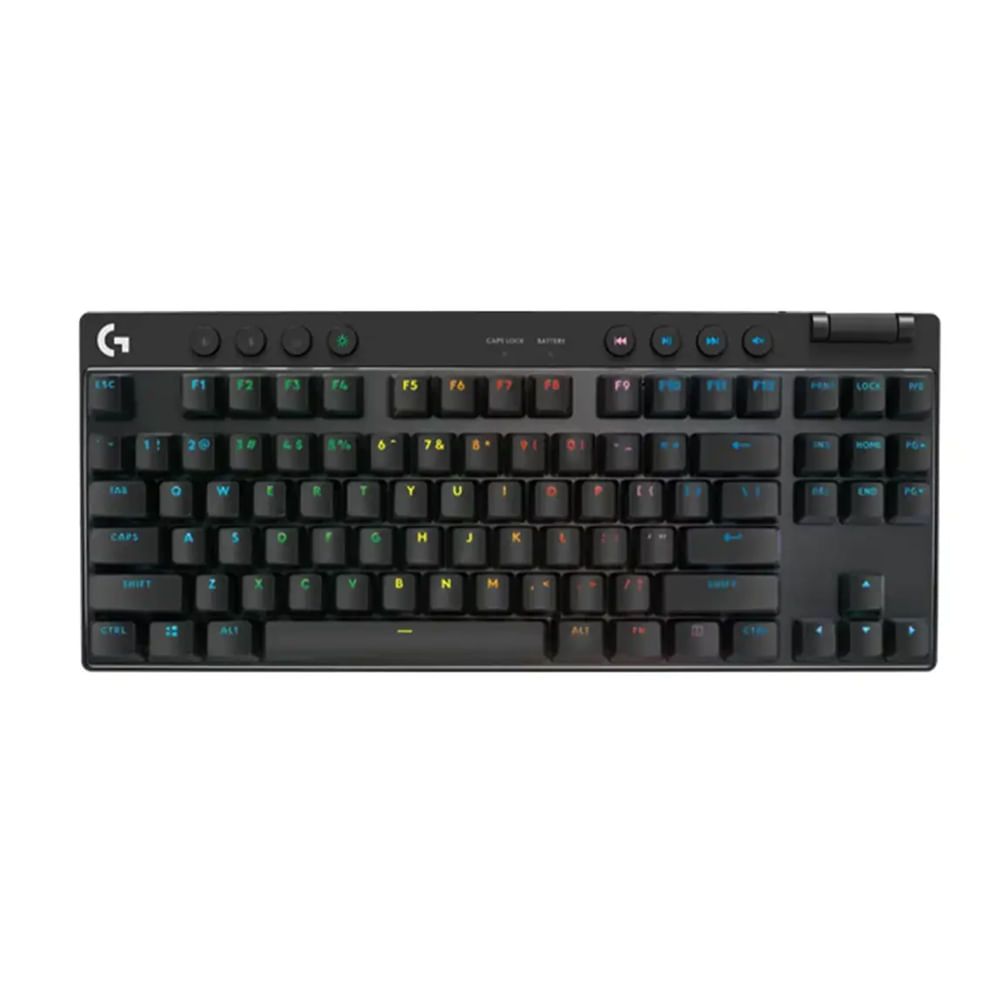 Teclado gaming mecánico Logitech PRO X TKL, compacto, Bluetooth y wireless, color negro