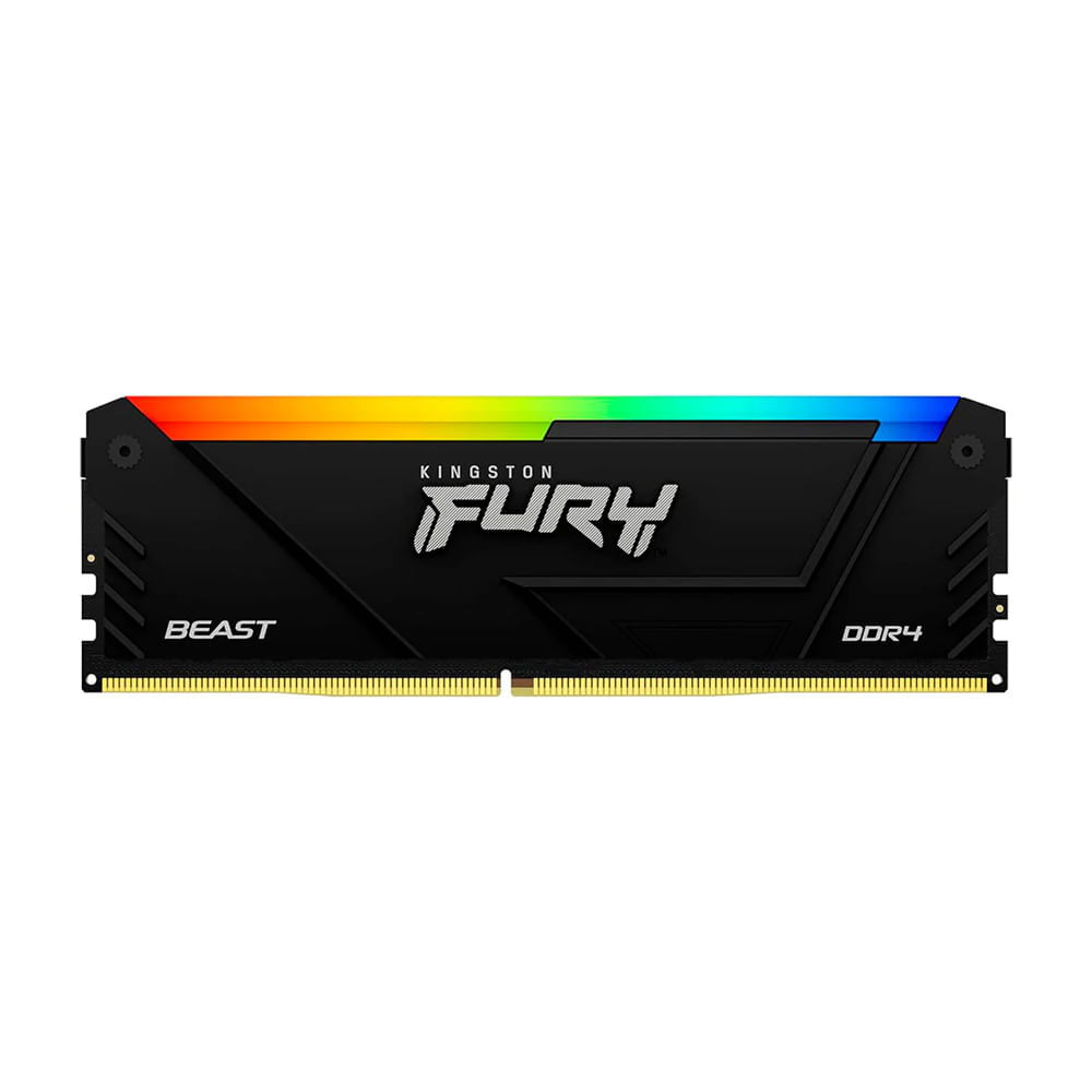 Memoria RAM Kingston Fury Beast RGB 16GB DDR4 3600MHz CL18 - Rendimiento y estilo para tu PC
