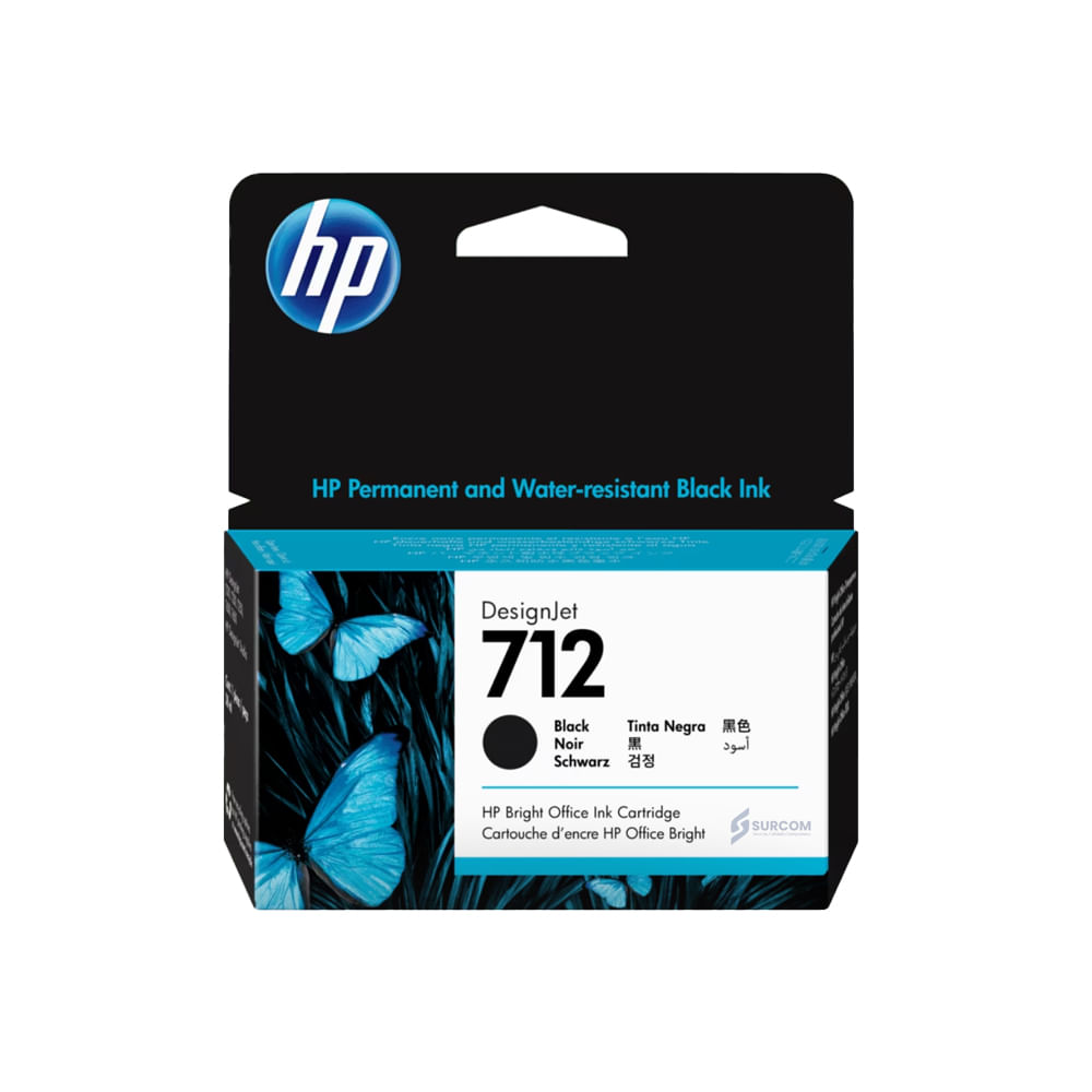 Cartucho de tinta HP 712 original - Negro - Ideal para impresoras de inyección de tinta - Pack unit