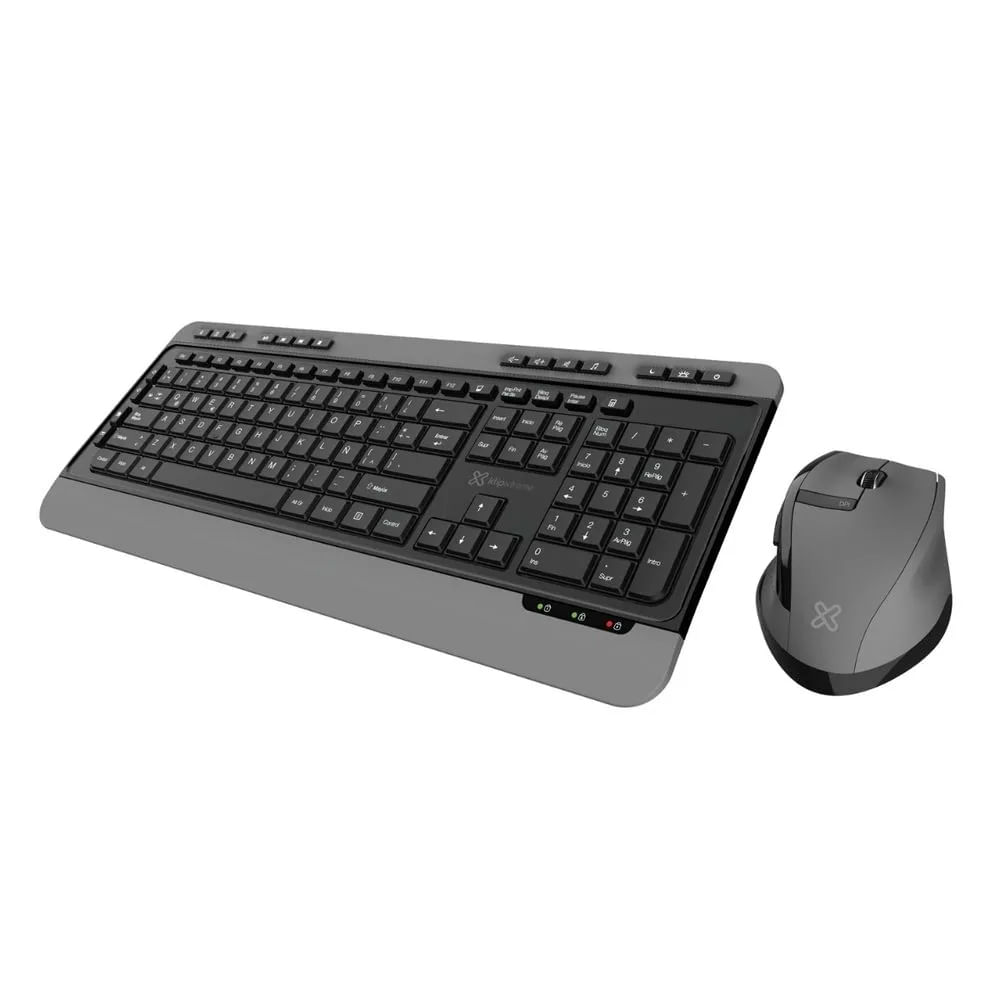 Teclado y Mouse Klip Xtreme KBK-520 Ergo Inalámbricos, Diseño Ergonómico y Confortable para Oficina