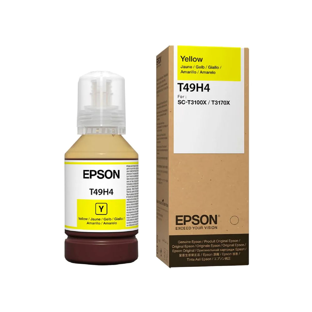 Tinta amarilla Epson T49H - Botella de 70ml, ideal para impresoras EcoTank, alta calidad de impresi