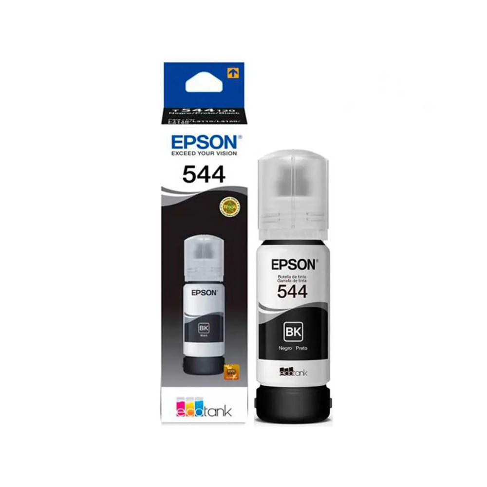 Botella de tinta Epson T544 basada en pigmento negro, 65ml, ideal para impresoras Epson