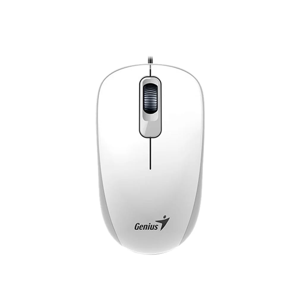 Mouse óptico Genius DX-110 blanco, 1000 DPI, conexión USB - Precisión y estilo para tu PC