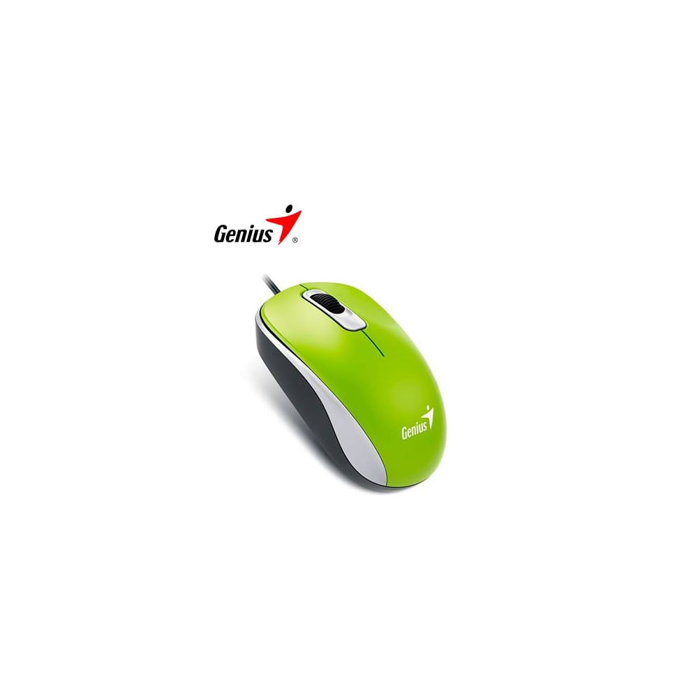 Mouse Genius DX-110 óptico USB 1000 DPI verde – precisión y estilo para Gamers y Profesionales