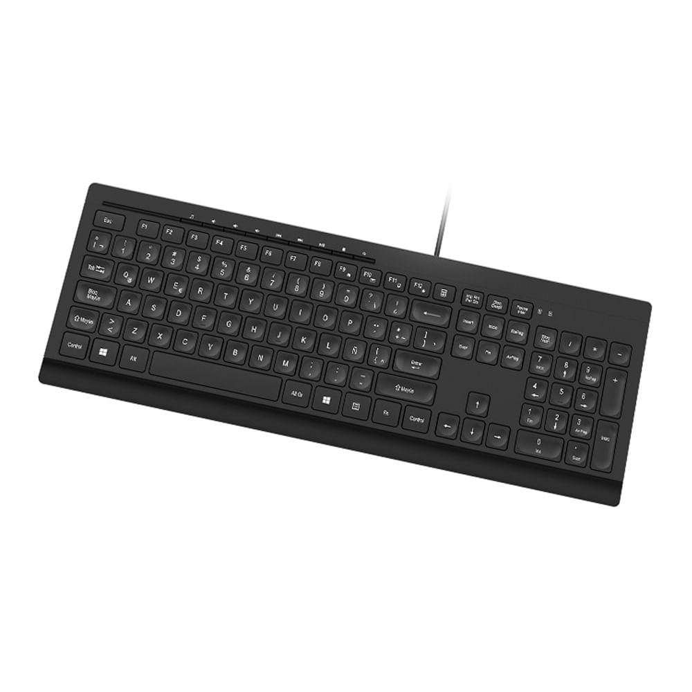 Teclado Klip Xtreme Español USB Con Multimedia – Conexión por Cable, Color Negro, Ideal para PC