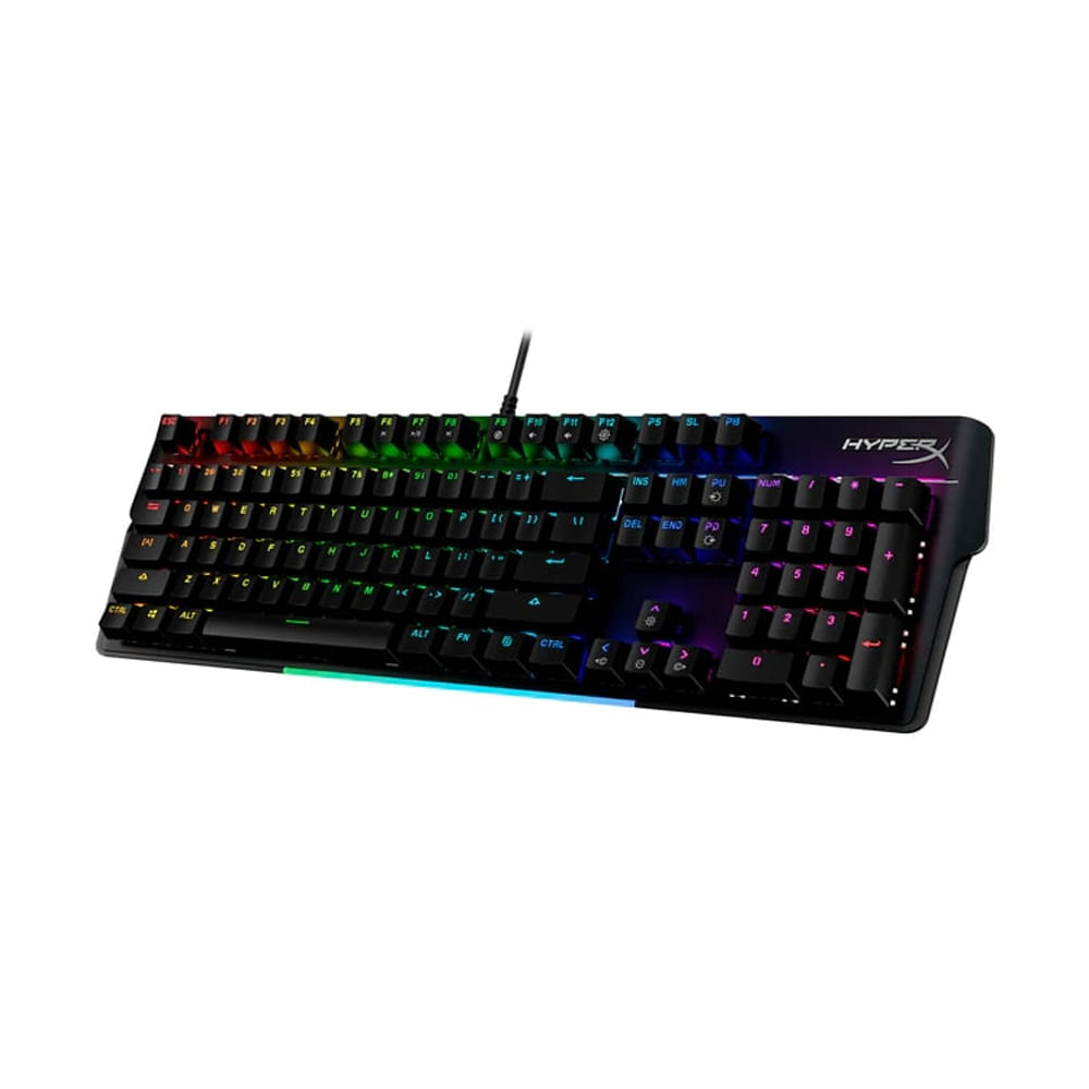 Teclado Gaming HyperX Alloy MKW100 con retroiluminación roja y diseño ergonómico