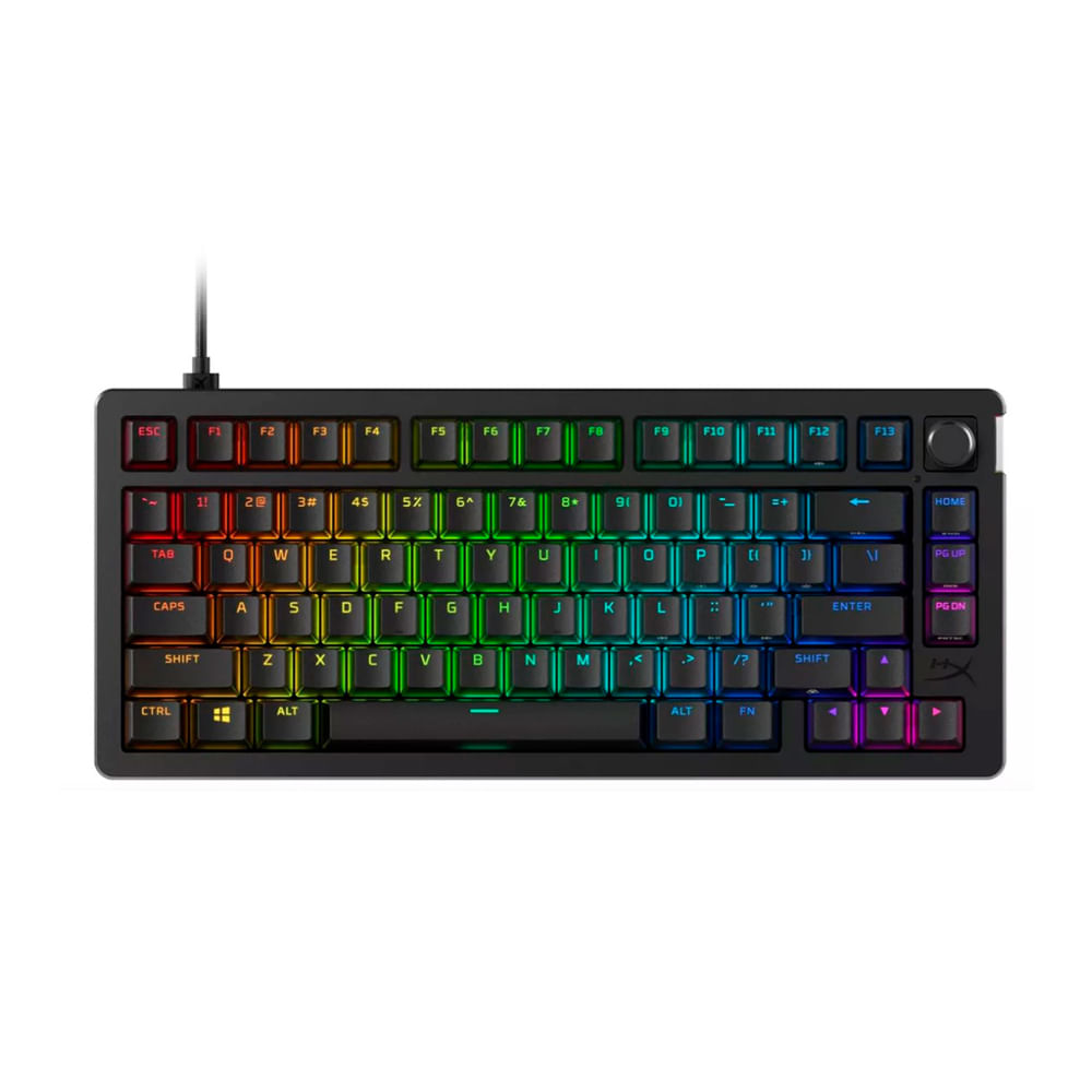 Teclado gaming HyperX Alloy Rise 75% mecánico, retroiluminado RGB, compacto y veloz