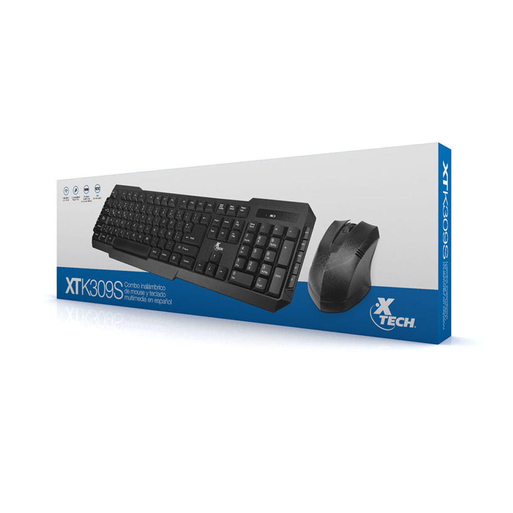 Xtech XTK-309S: Juego inalámbrico de teclado y ratón español QWERTY 2.4 GHz - ¡Potencia y comodidad