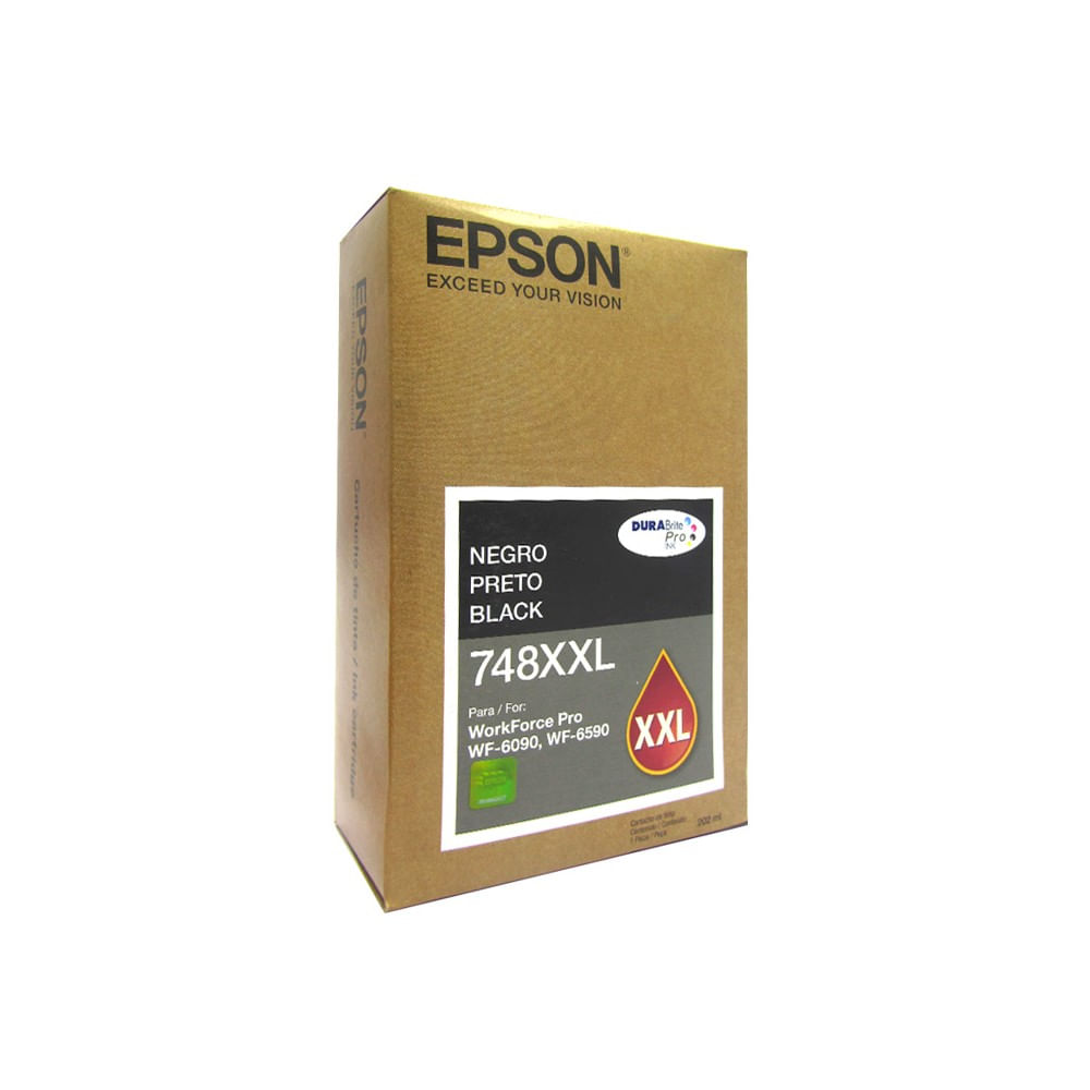 Tinta Epson T748XXL120-AL Negra de Alta Capacidad para Impresoras, Óptima Calidad de Impresión