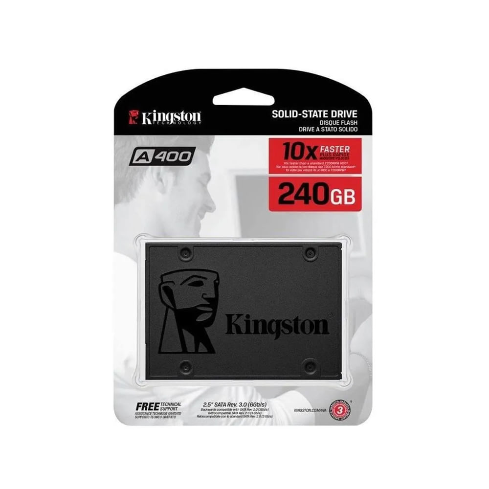 Kingston A400 240GB SSD 2.5"" SATA III - Velocidad hasta 500MB/s - Ideal para mejorar tu PC