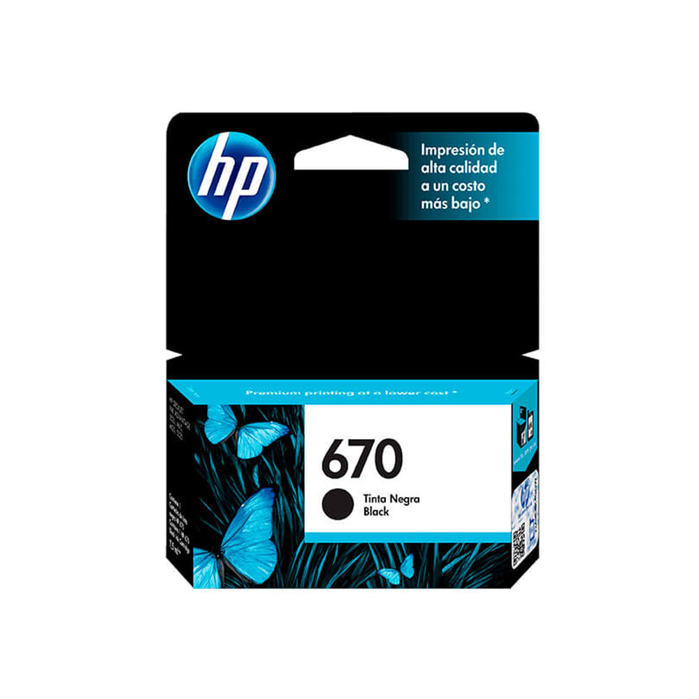 Cartucho de tinta HP 670 Original Negro para impresoras de inyección de tinta  Alta calidad de imp