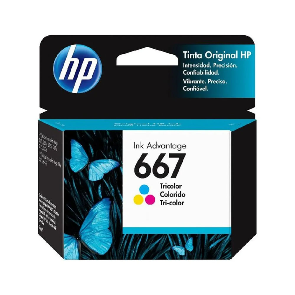 Cartucho de tinta HP 667 tricolor original para impresoras, calidad de impresión superior