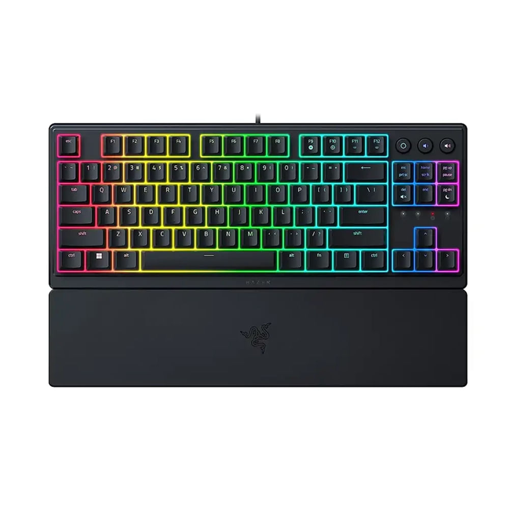 Teclado Razer Ornata V3 TKL mecha-membrane compacto con retroiluminación Chroma, color negro