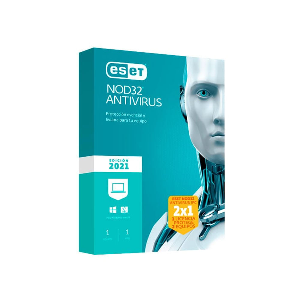 ESET NOD32 Antivirus para 2 PCs - Protección avanzada y rendimiento ágil para tu seguridad digital