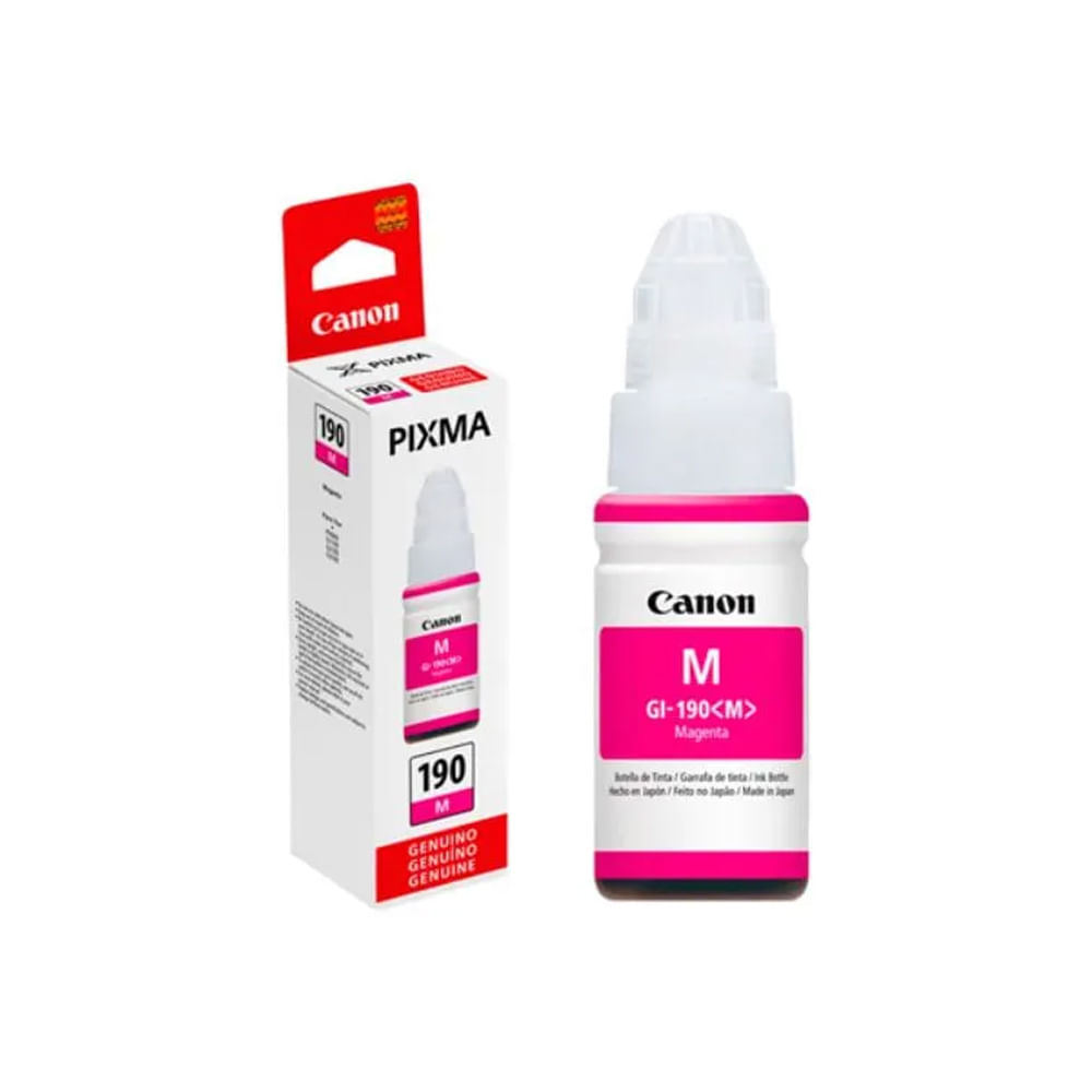 Tinta Canon GI-190 Magenta 70ml para impresoras - Color vibrante, gran rendimiento y calidad profes