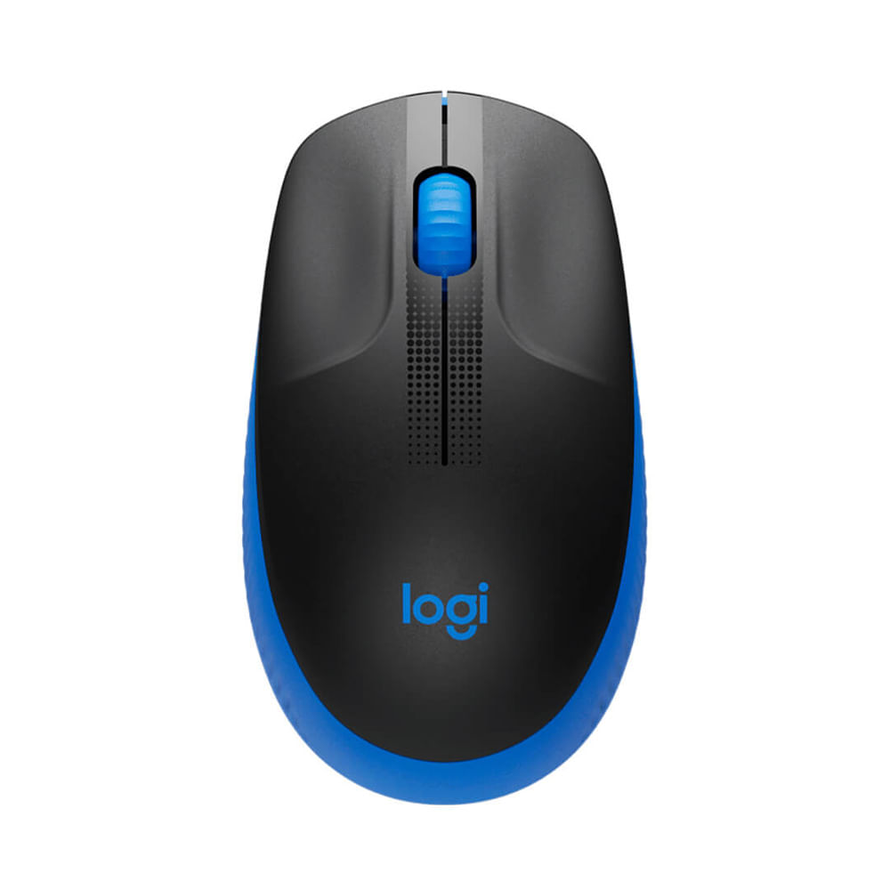 Mouse inalámbrico Logitech M190 tamaño completo, color azul, cómodo y eficiente para tu escritorio