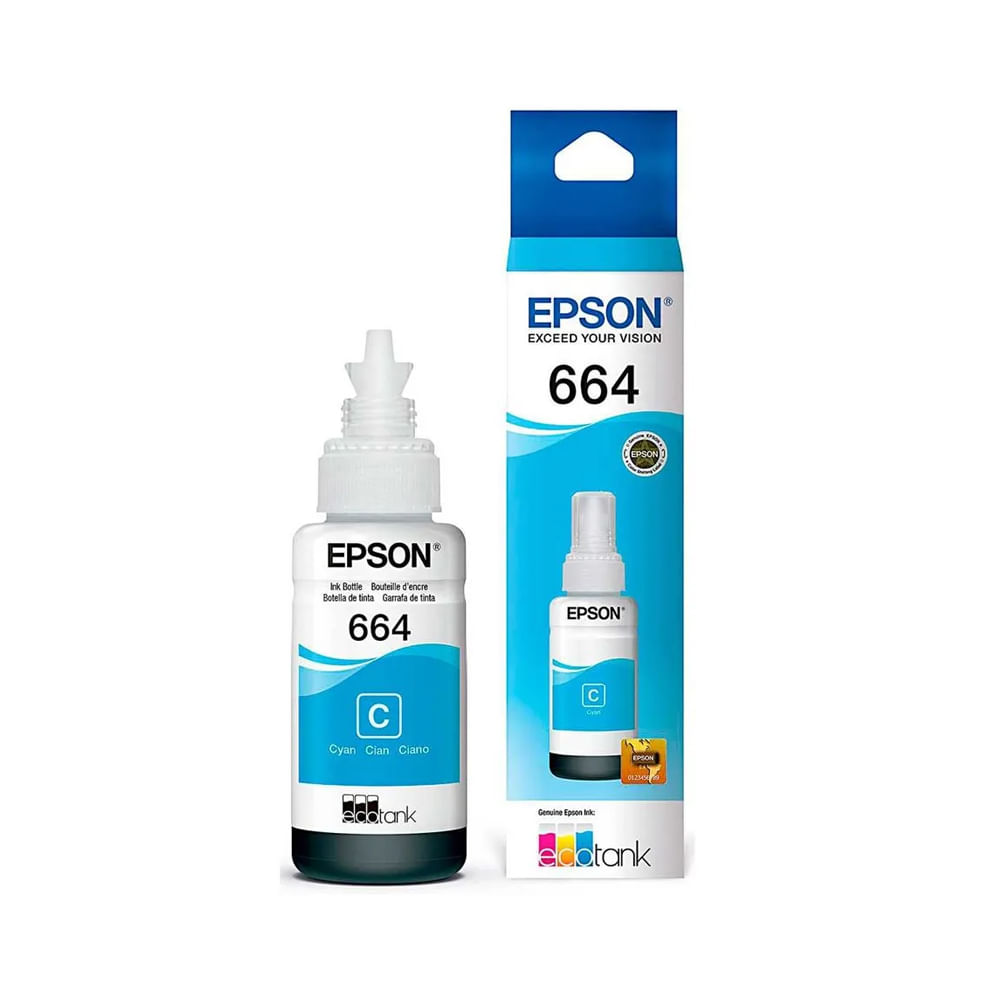 Tinta Epson 664 Cyan 70ml - Impresiones de alta calidad y duraderas para tus proyectos creativos