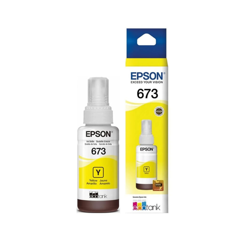 Tinta Epson 673 amarilla de 70ml para impresoras, alta calidad y rendimiento óptimo
