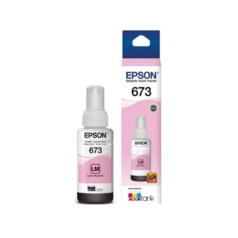 Tinta Epson 673 Magenta Claro 70ml para impresoras, colores vibrantes y alta calidad de impresión