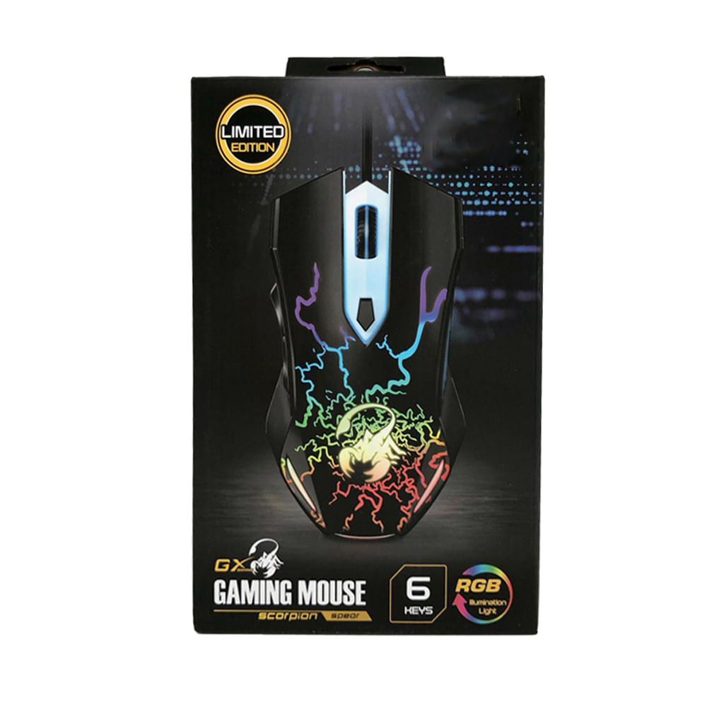 Mouse Gaming Genius GX Scorpion Spear, Negro, Precisión y Ergonomía para Jugadores Avanzados