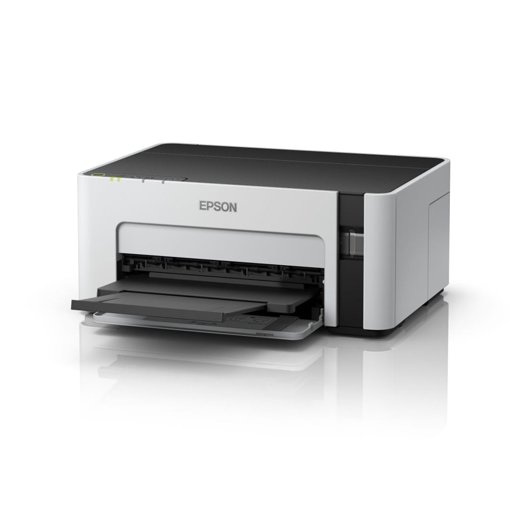 Impresora Epson EcoTank M1120 en blanco y negro, conectividad WiFi y USB, ideal para oficina.