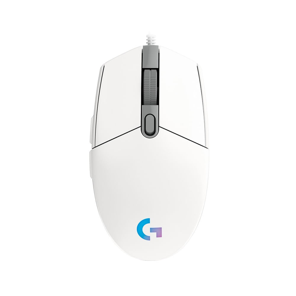 Mouse Logitech G203 Lightsync óptico 8000 DPI RGB blanco | Precisión y estilo en tu juego